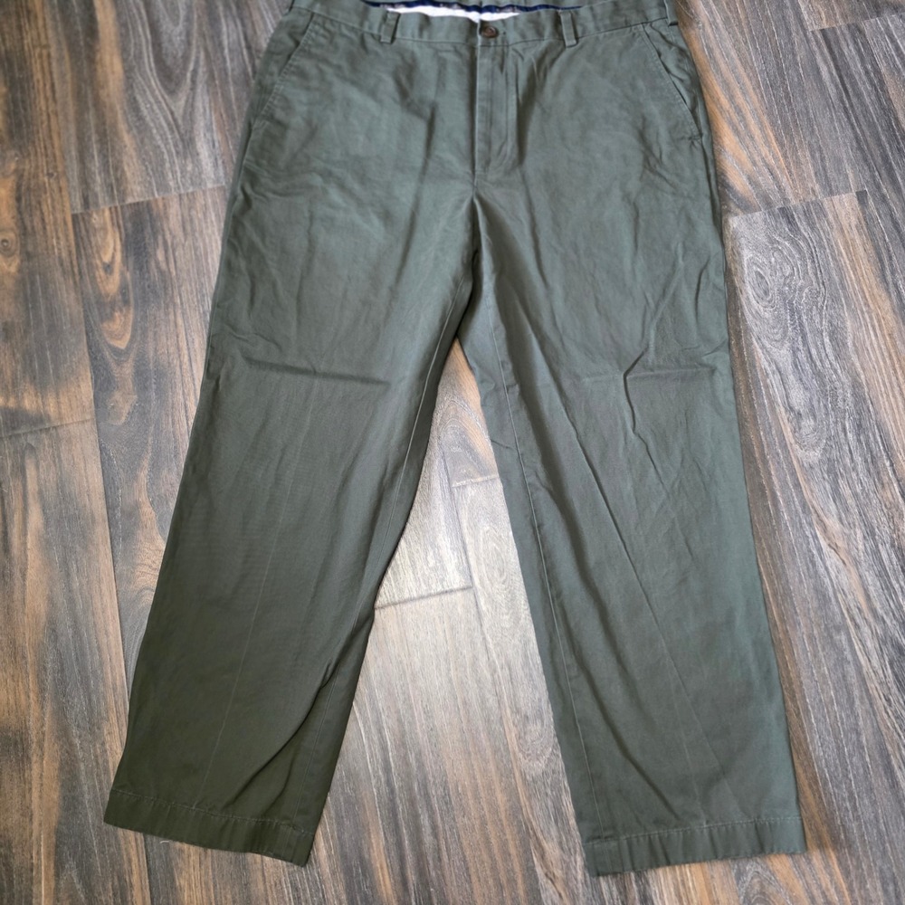 Brooks Brothers Clark Fit Chinos Mens 40x30 Olive Green Cotton Pants 100034842